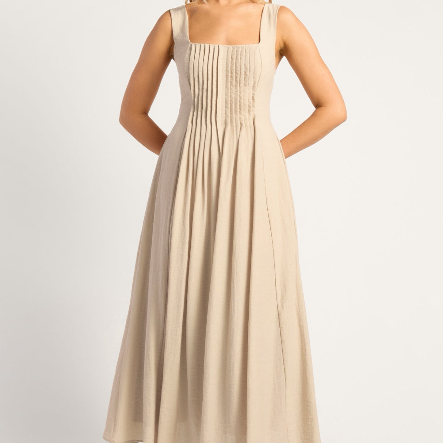 Pippa Pleated Bodice Detail Midi Dress