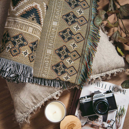 'Hey Jude' Woven Picnic Rug/Throw: Regular 130x160cm | HENDEER