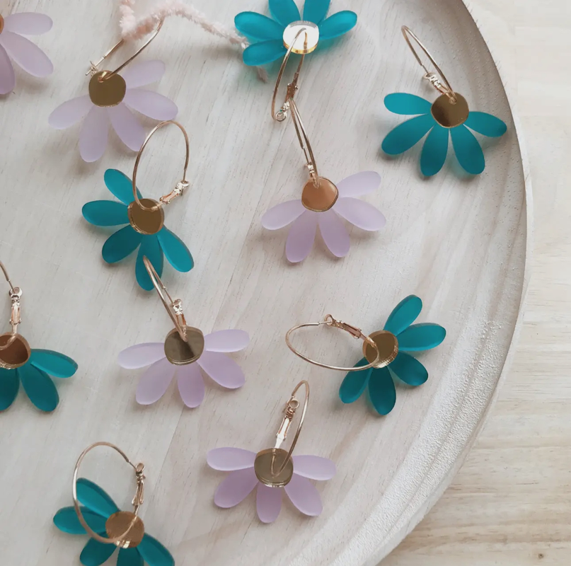 Jumbo Daisy Hoop Earrings - Foxie Collective