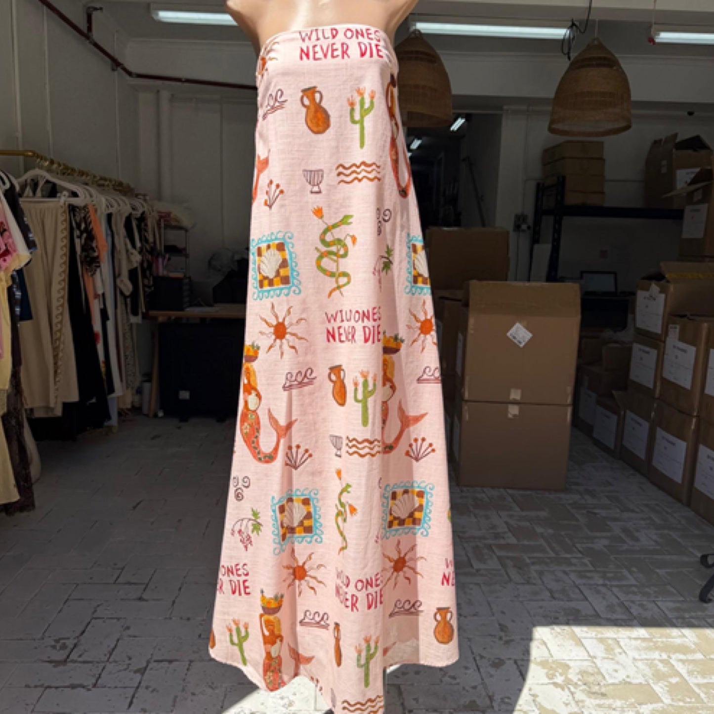 Georgie Strapless Tube Maxi Dress - Pink Wild Ones | By Frankie