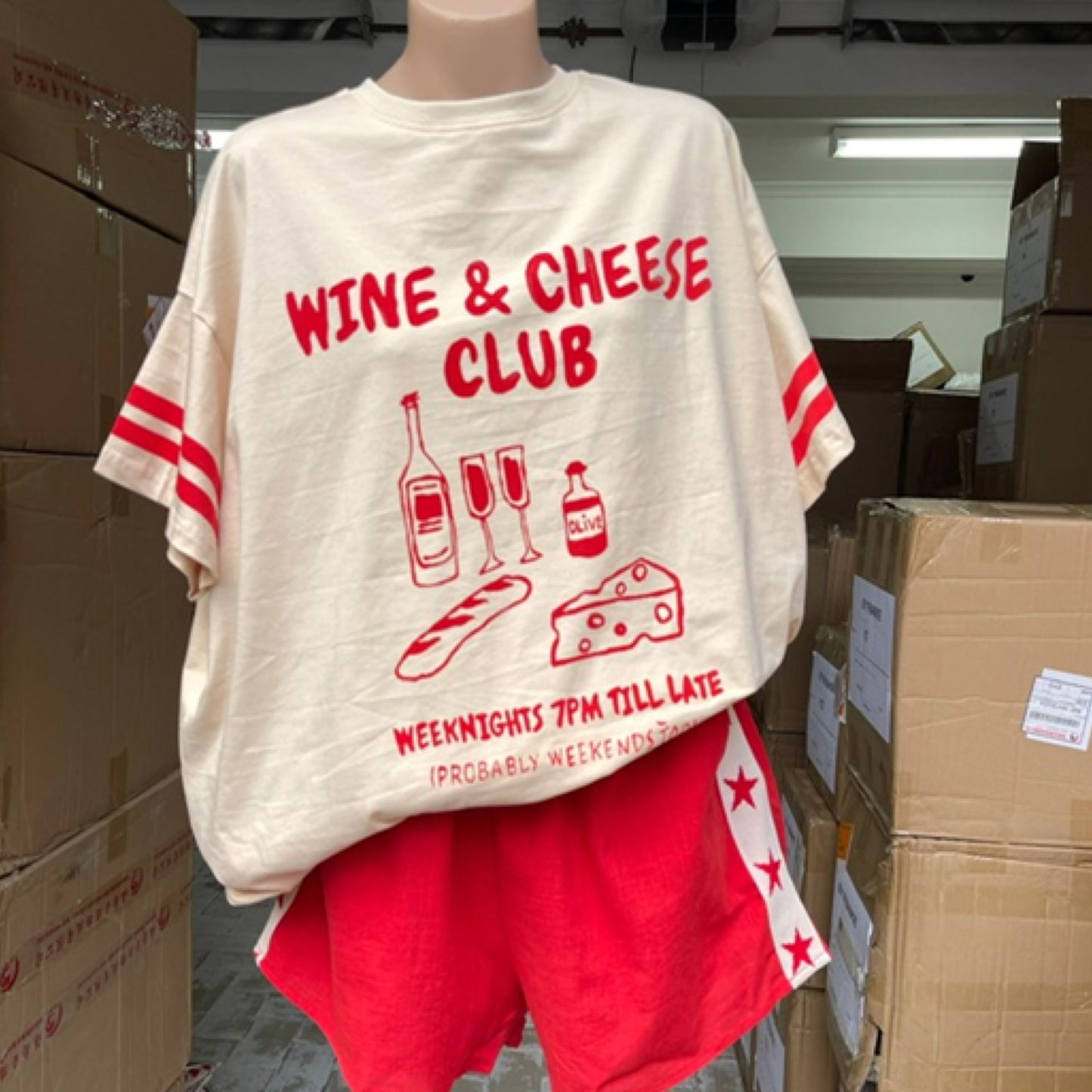 Ivy Tee Shirt & Shorts Set - Wine & Cheese Club | By Frankie