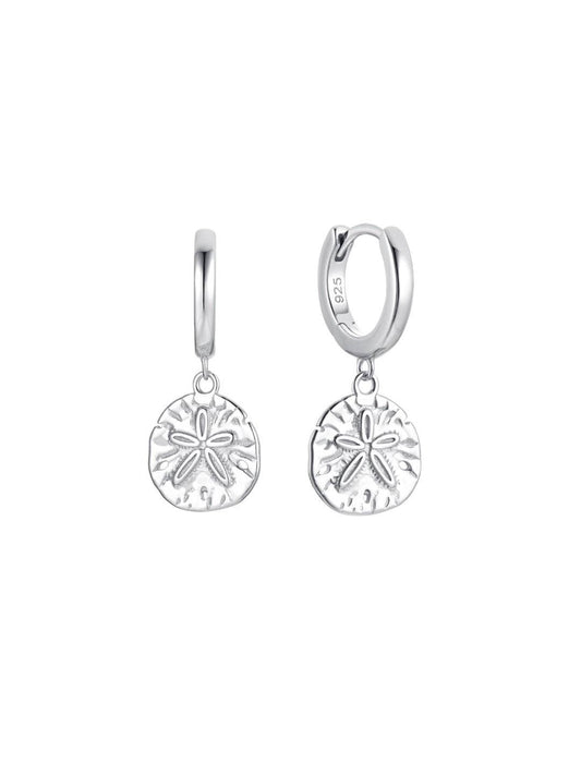 Sand Dollar Hoops in Sterling Silver | Malakai the Label