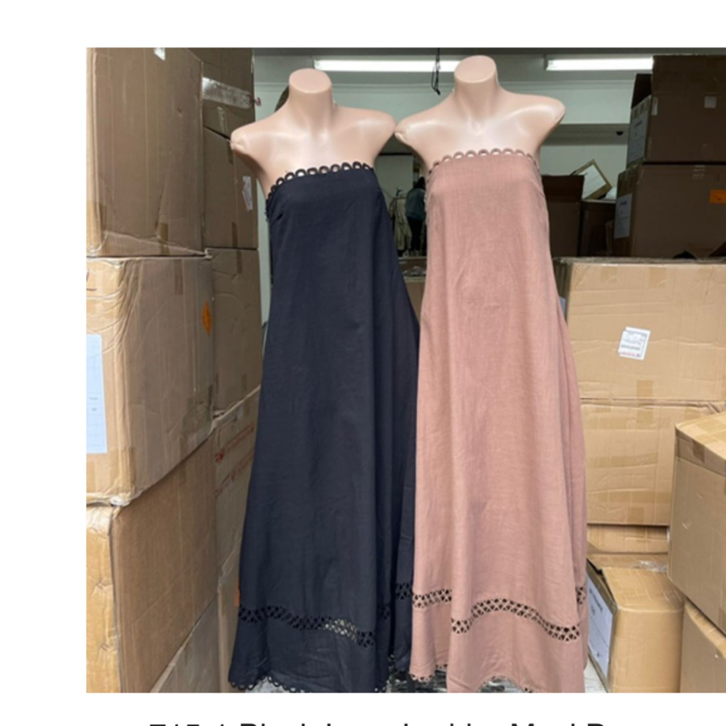 Georgie Strapless Tube Lace Ladder Maxi Dress - Brown | By Frankie