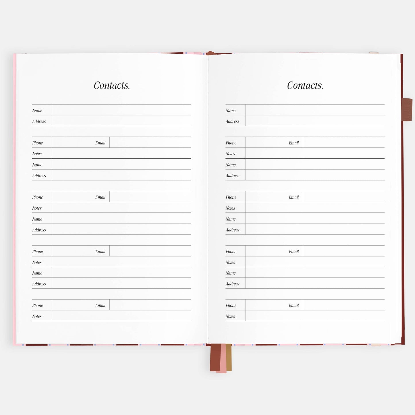 Fox & Fallow - 2026 Burgundy Stripe A5 Vertical Planner