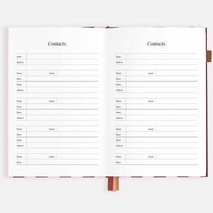 Fox & Fallow - 2026 Burgundy Stripe A5 Vertical Planner