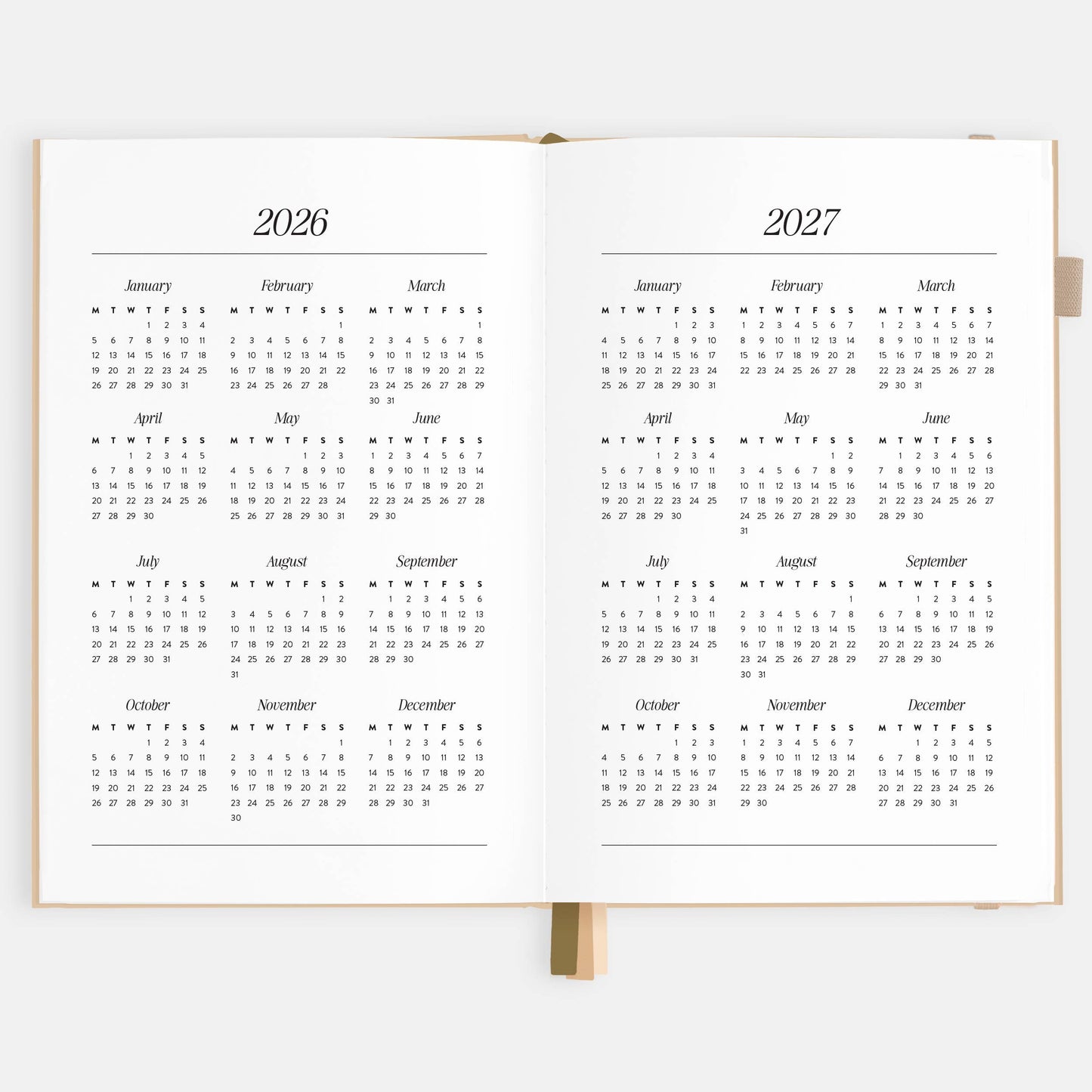 Fox & Fallow - 2026 Taupe A5 Horizontal Planner