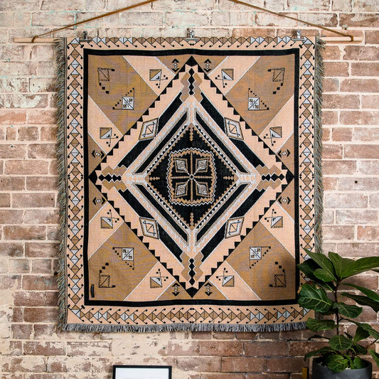 'Nowhere Man' Woven Picnic Rug/Throw: Large 170x200cm | HENDEER