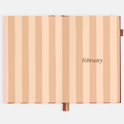 Fox & Fallow - 2026 Burgundy Stripe A5 Vertical Planner