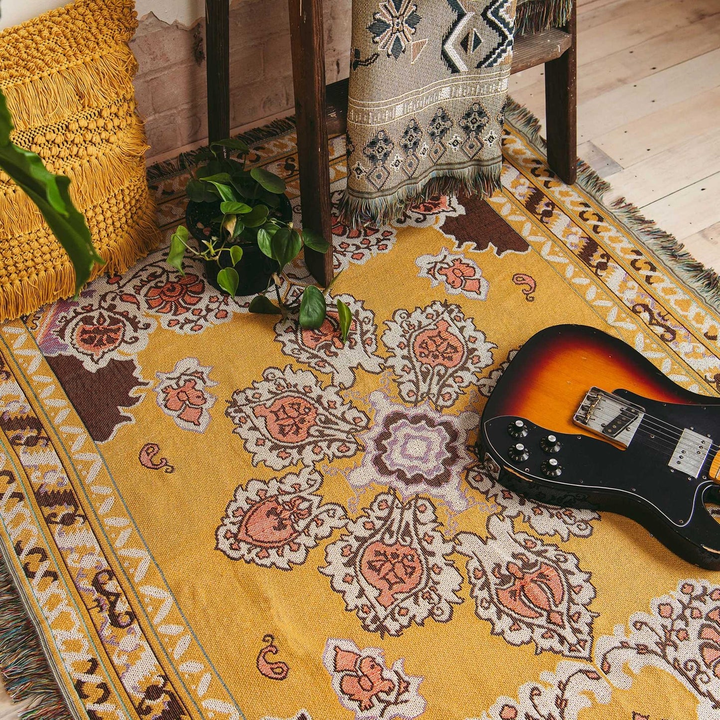 ‘Here Comes The Sun' Woven Picnic Rug/Throw: Regular 130x160cm | HENDEER