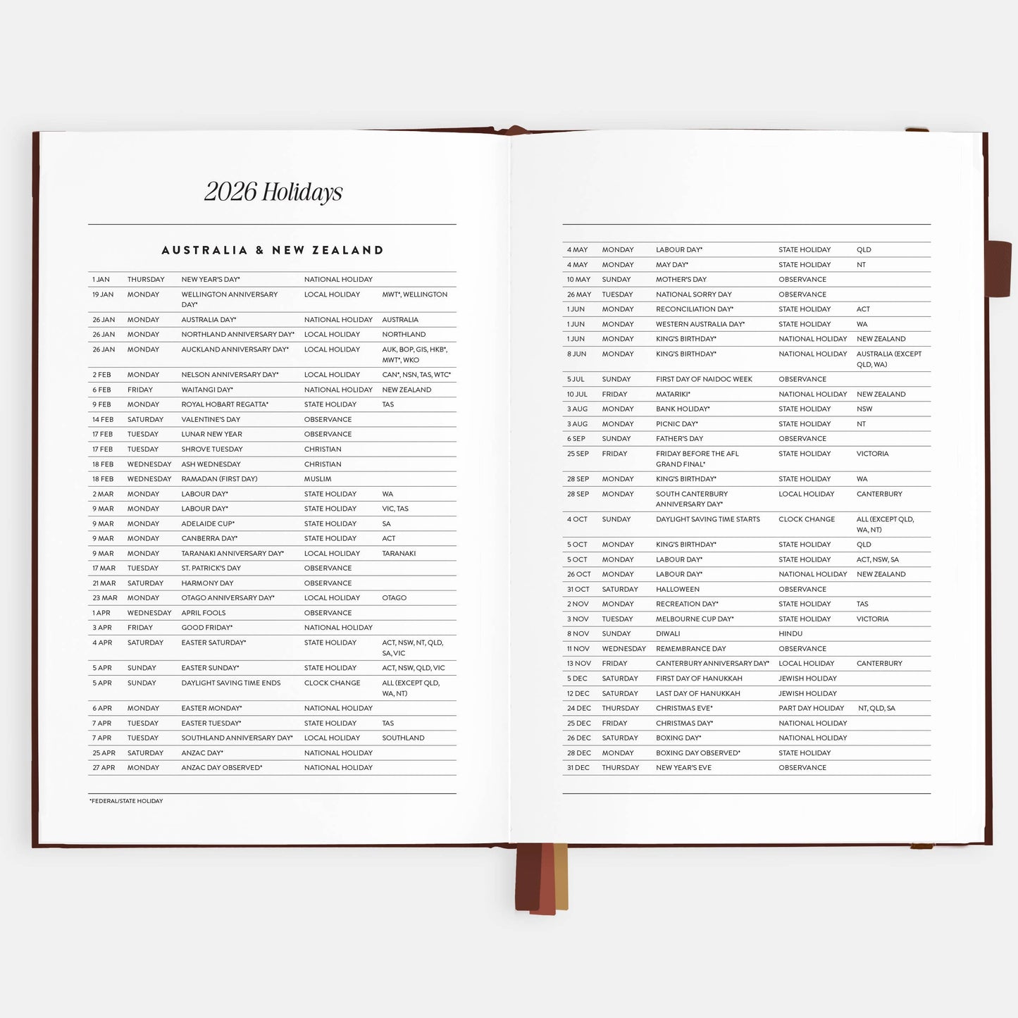 Fox & Fallow - 2026 Chocolate A5 Vertical Planner