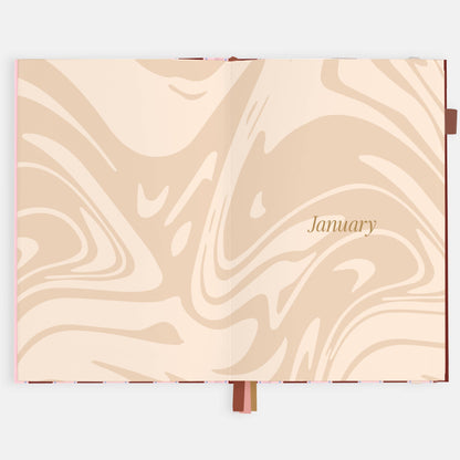 Fox & Fallow - 2026 Burgundy Stripe A5 Vertical Planner