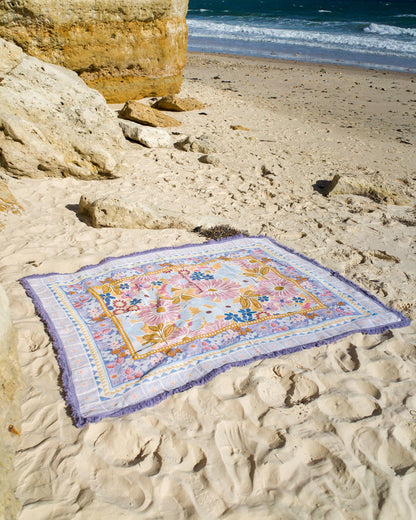 Sunni Scenes - Lavender - Picnic Beach Throw Rug - XL