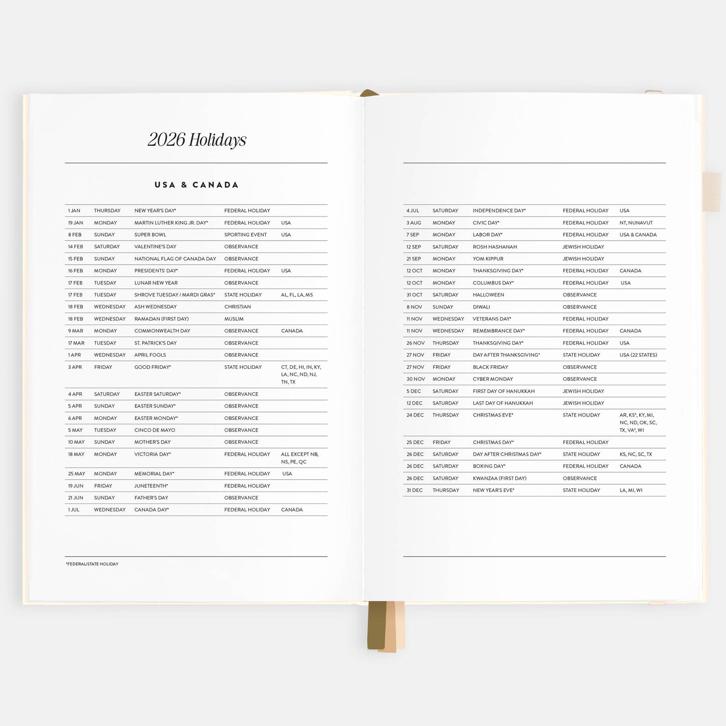 2026 Creme A5 Vertical Planner | Fox & Fallow