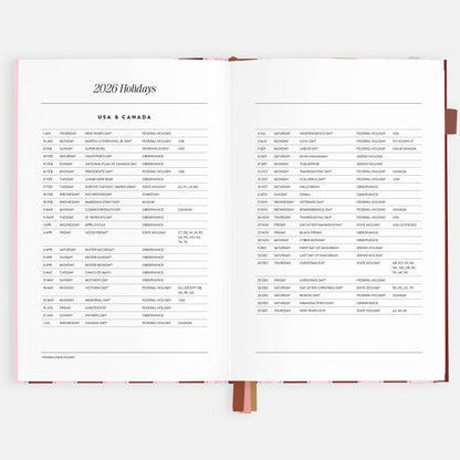 Fox & Fallow - 2026 Burgundy Stripe A5 Vertical Planner