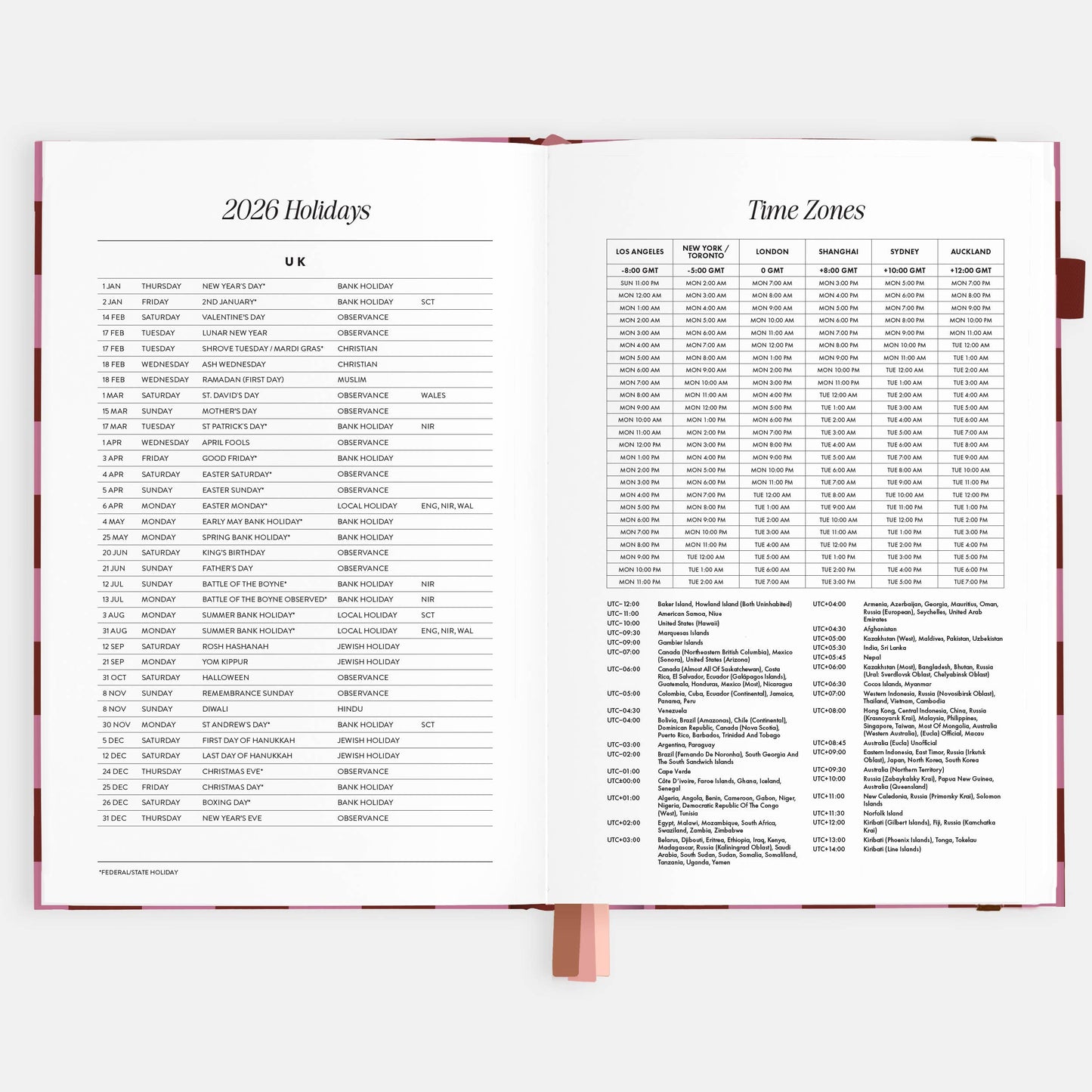 Fox & Fallow - 2026 Cherry Check A5 Horizontal Planner