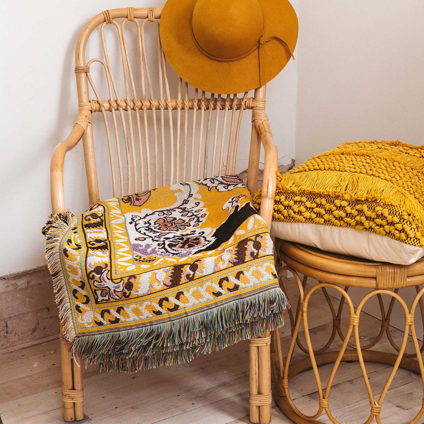 ‘Here Comes The Sun' Woven Picnic Rug/Throw: Regular 130x160cm | HENDEER