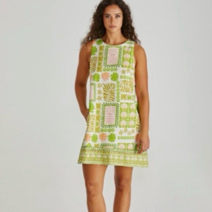 Emmett Tie Back Shift Dress - Green Shell