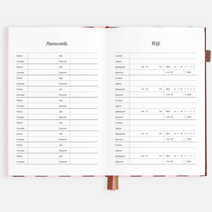 Fox & Fallow - 2026 Burgundy Stripe A5 Vertical Planner