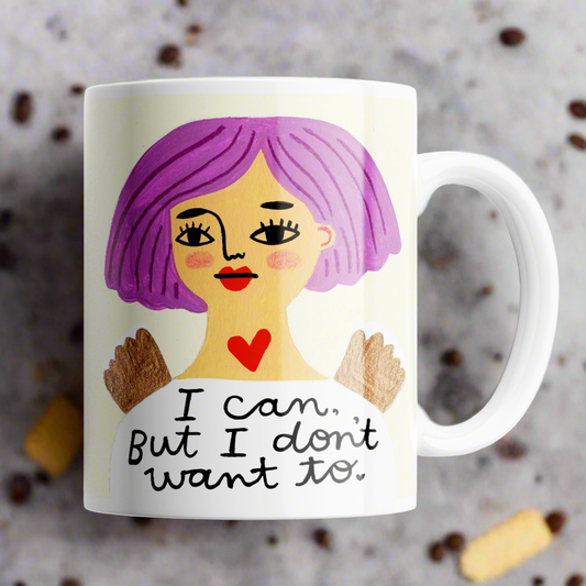 I Can, But I Don't Want To Grumpy Angel Mug | Disrupted Industries