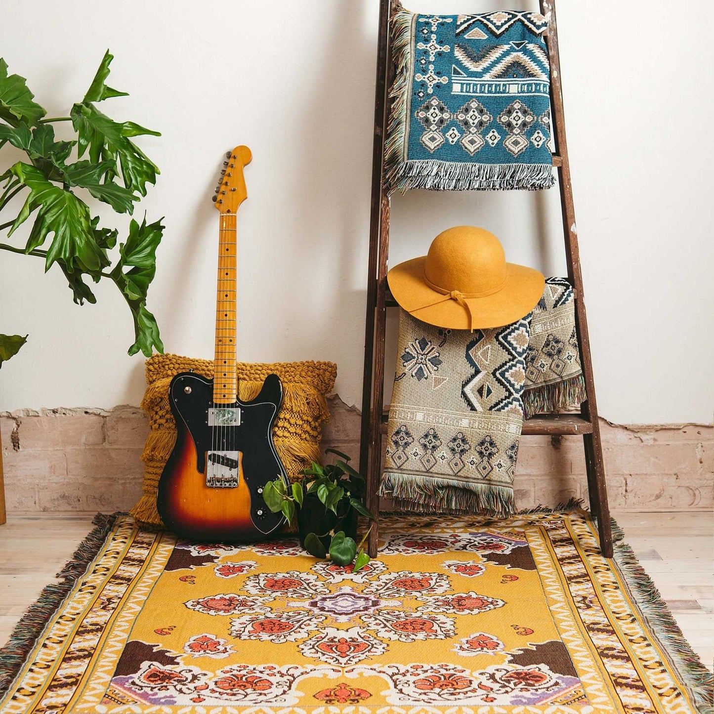 ‘Here Comes The Sun' Woven Picnic Rug/Throw: Regular 130x160cm | HENDEER