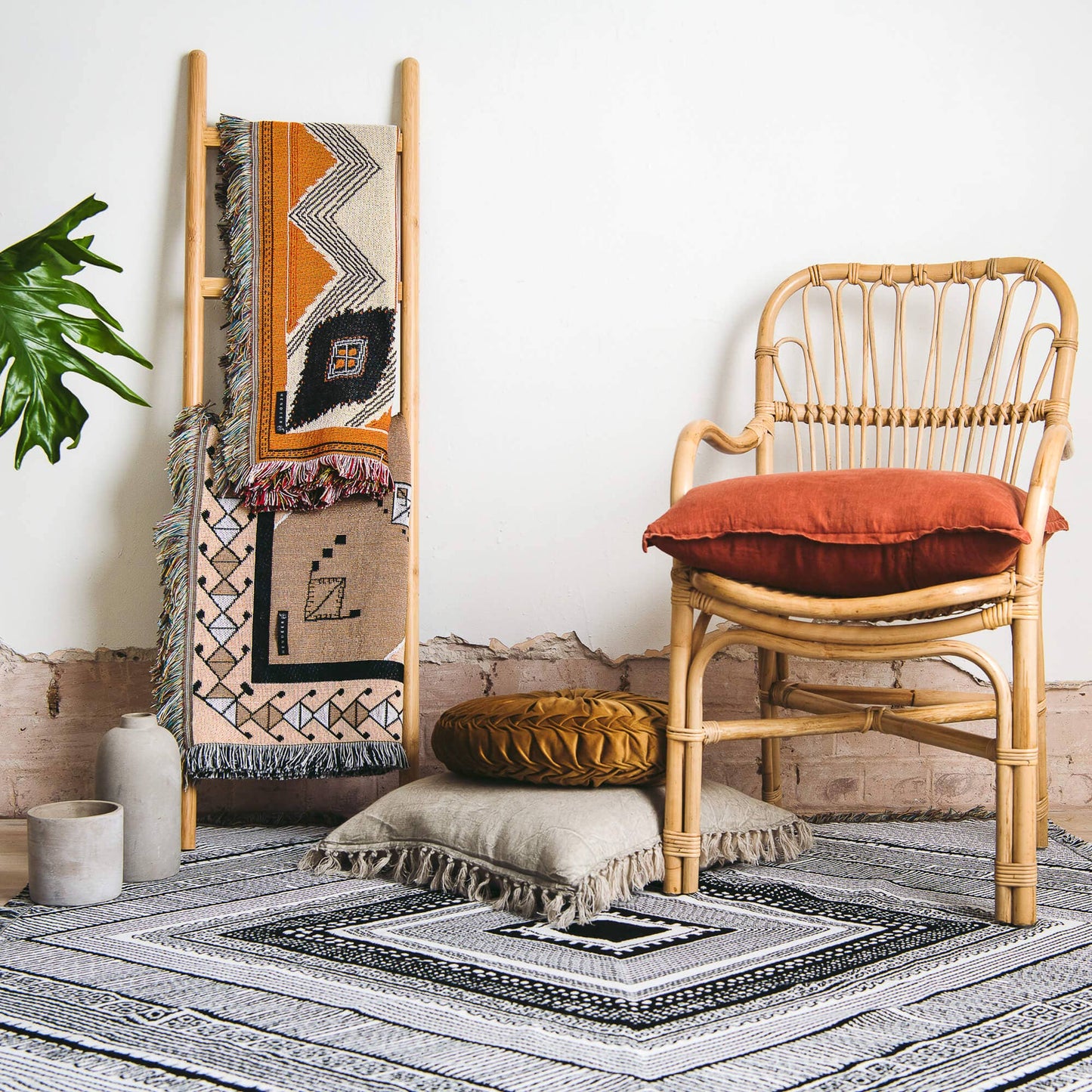 'Nowhere Man' Woven Picnic Rug/Throw: Large 170x200cm | HENDEER