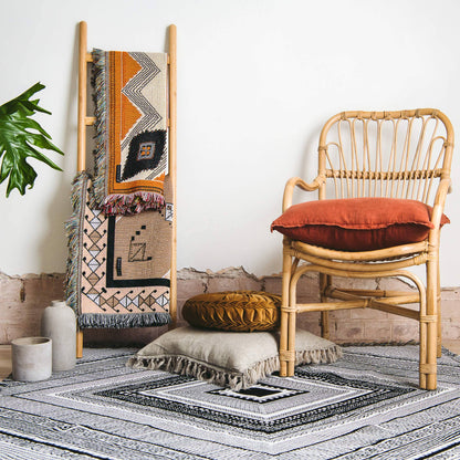 'Nowhere Man' Woven Picnic Rug/Throw: Large 170x200cm | HENDEER