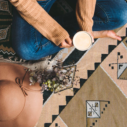 'Nowhere Man' Woven Picnic Rug/Throw: Large 170x200cm | HENDEER