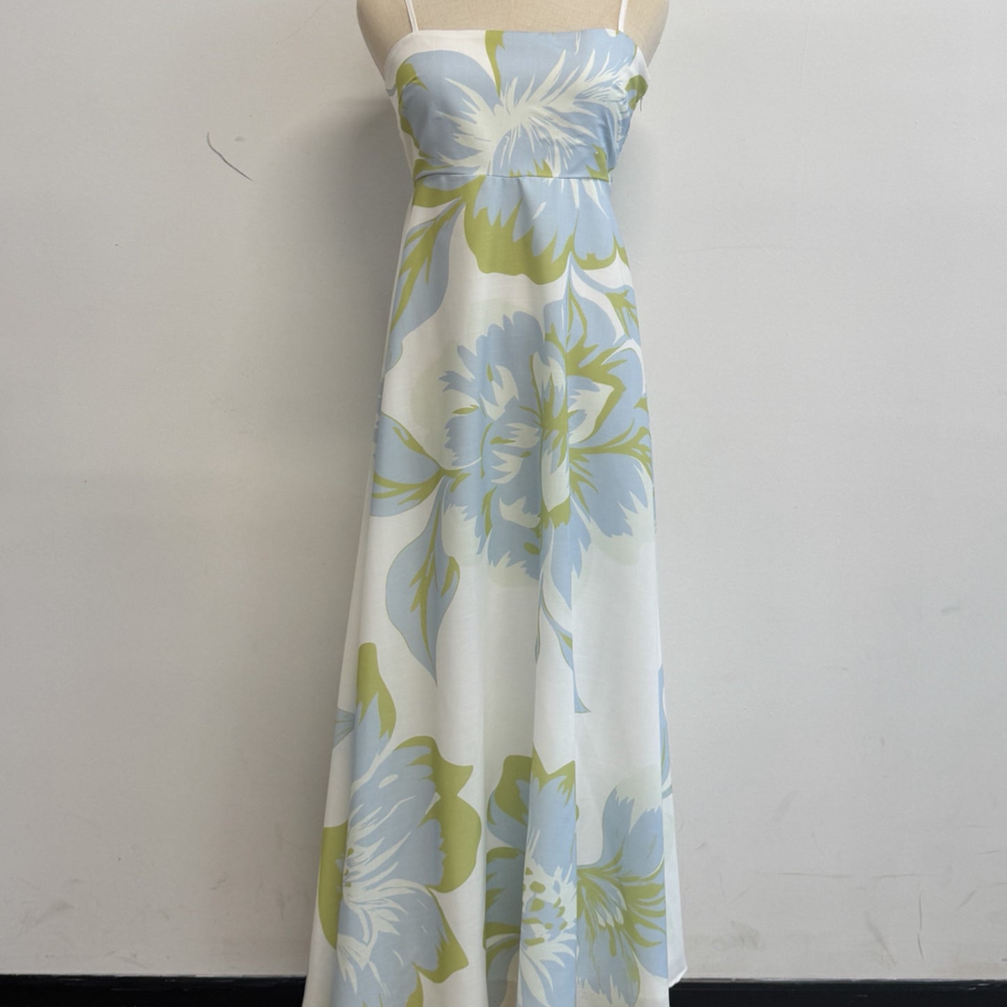 Chelsea Big Floral Print Maxi Dress - Blue Green