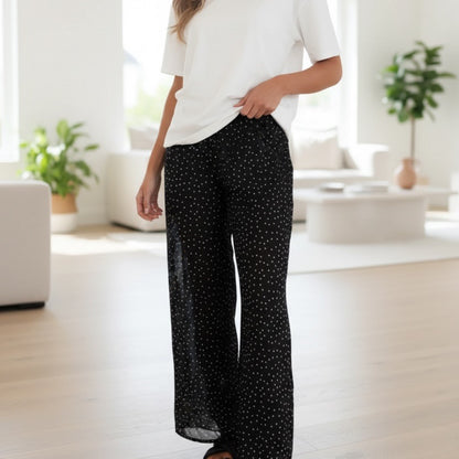 Amber Oversized T-Shirt & Sheer Pants Set - Black Spot | By Frankie