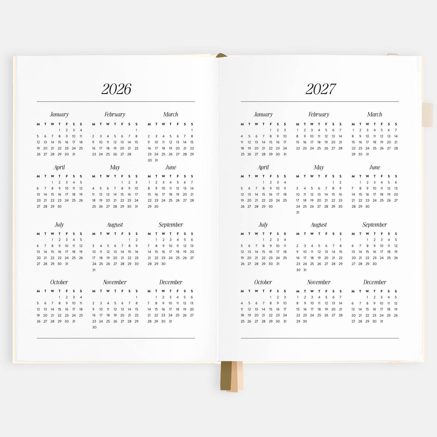 2026 Creme A5 Vertical Planner | Fox & Fallow