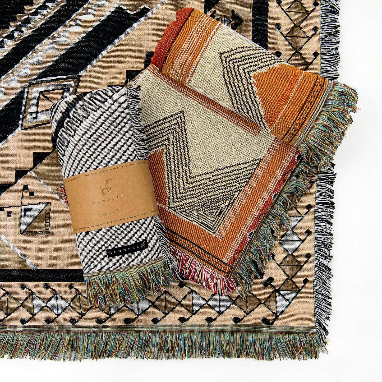 'Nowhere Man' Woven Picnic Rug/Throw: Large 170x200cm | HENDEER