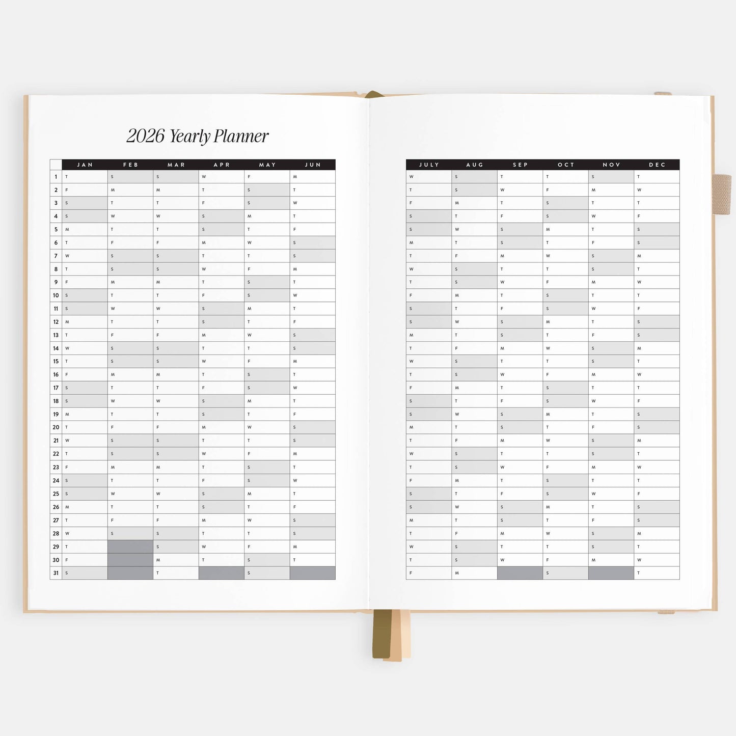 Fox & Fallow - 2026 Taupe A5 Horizontal Planner