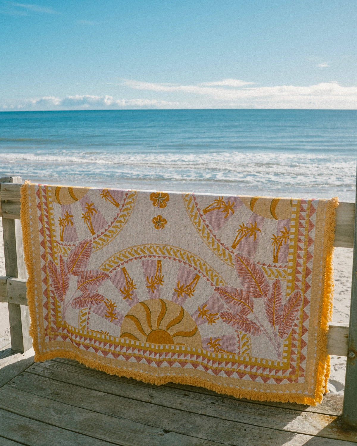 Beachy Throw Rug Sunni Scenes - Soli - Picnic Beach Throw Rug - XL – Bestique