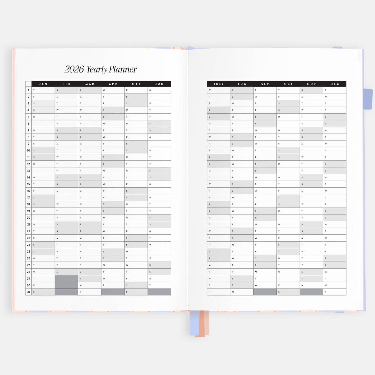 Fox & Fallow - 2026 Powder Stripe A5 Academic Vertical Planner