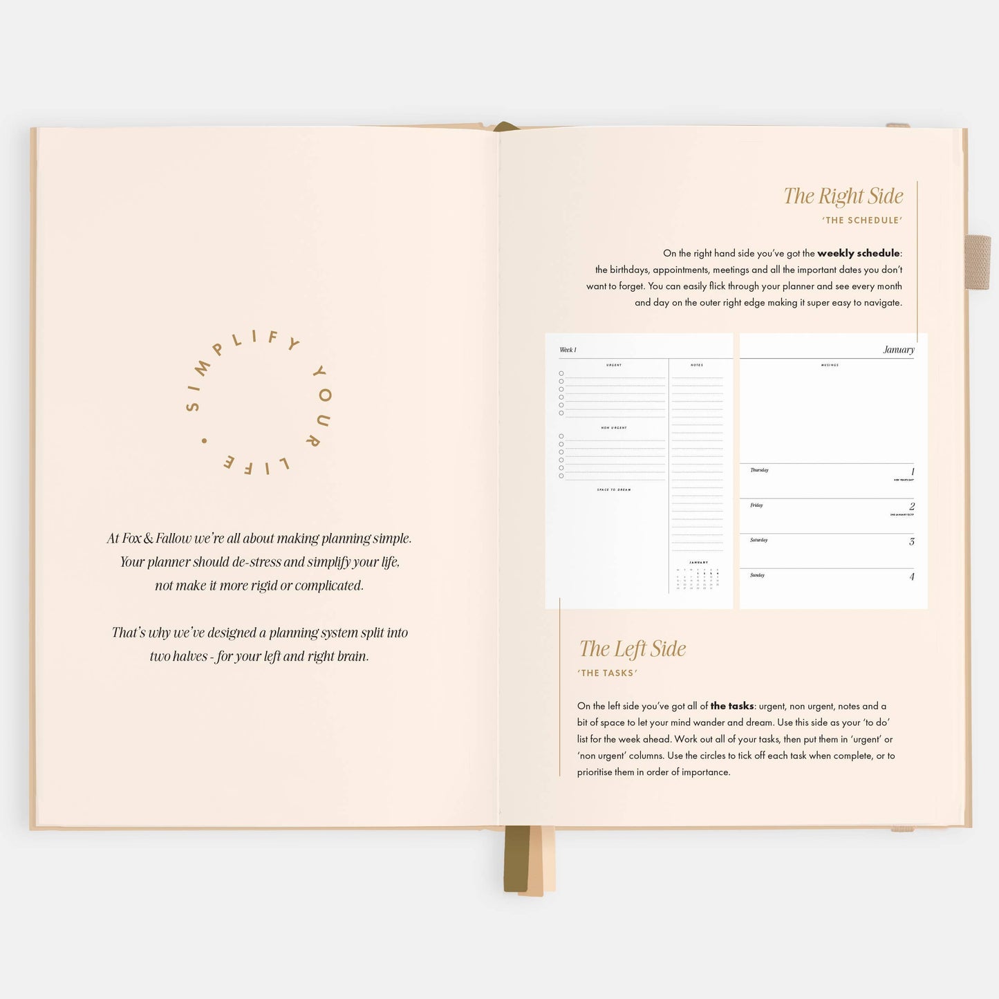 Fox & Fallow - 2026 Taupe A5 Horizontal Planner