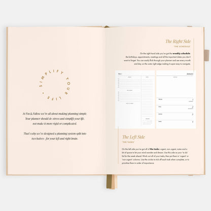 Fox & Fallow - 2026 Taupe A5 Horizontal Planner