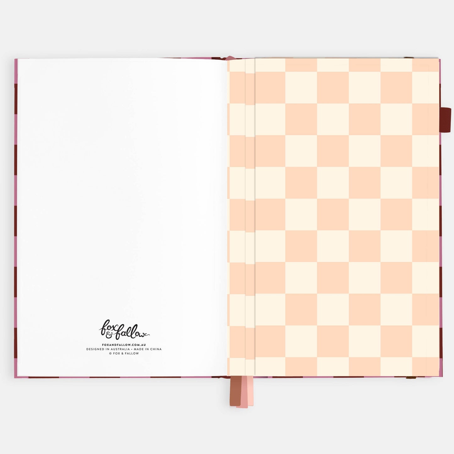 Fox & Fallow - 2026 Cherry Check A5 Horizontal Planner