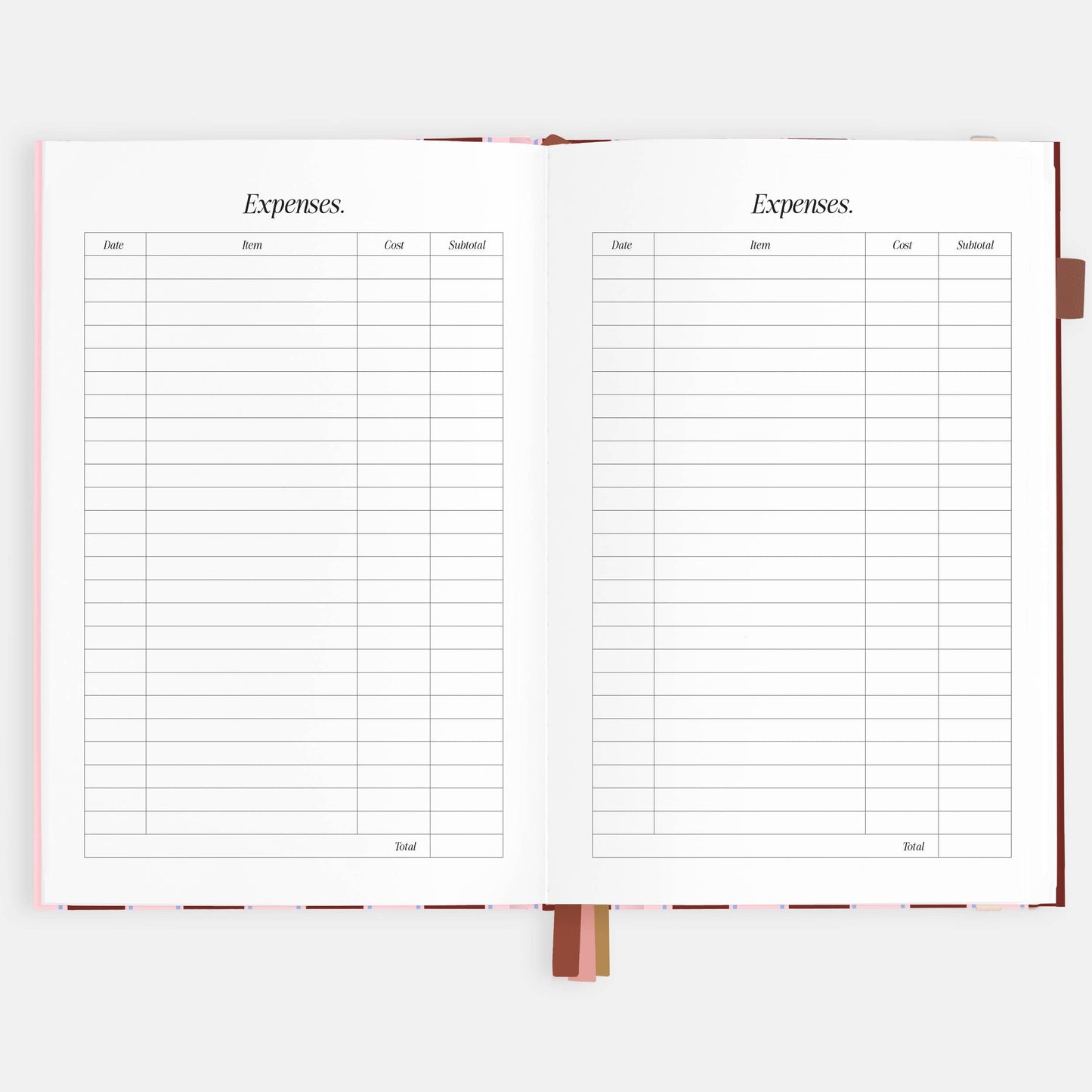 Fox & Fallow - 2026 Burgundy Stripe A5 Vertical Planner
