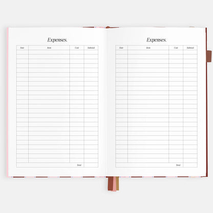 Fox & Fallow - 2026 Burgundy Stripe A5 Vertical Planner