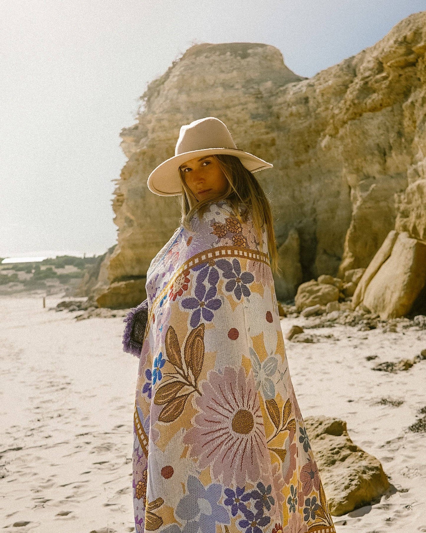 Sunni Scenes - Lavender - Picnic Beach Throw Rug - XL