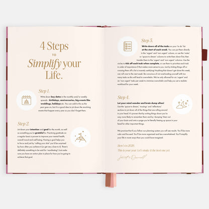 Fox & Fallow - 2026 Cherry Check A5 Horizontal Planner