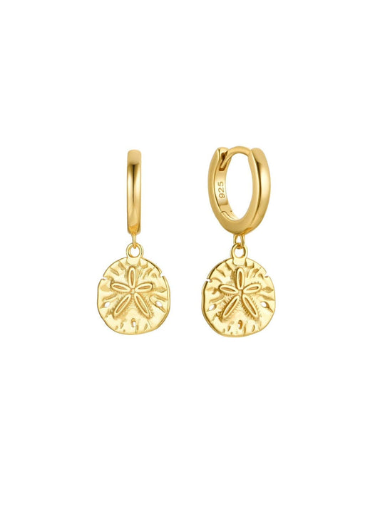 Sand Dollar Hoops in 18k Gold | Malakai the Label