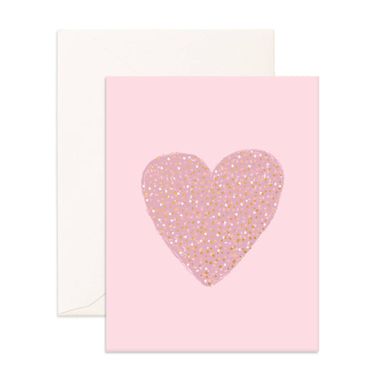 Fox & Fallow - Sprinkle Heart Pink Greeting Card