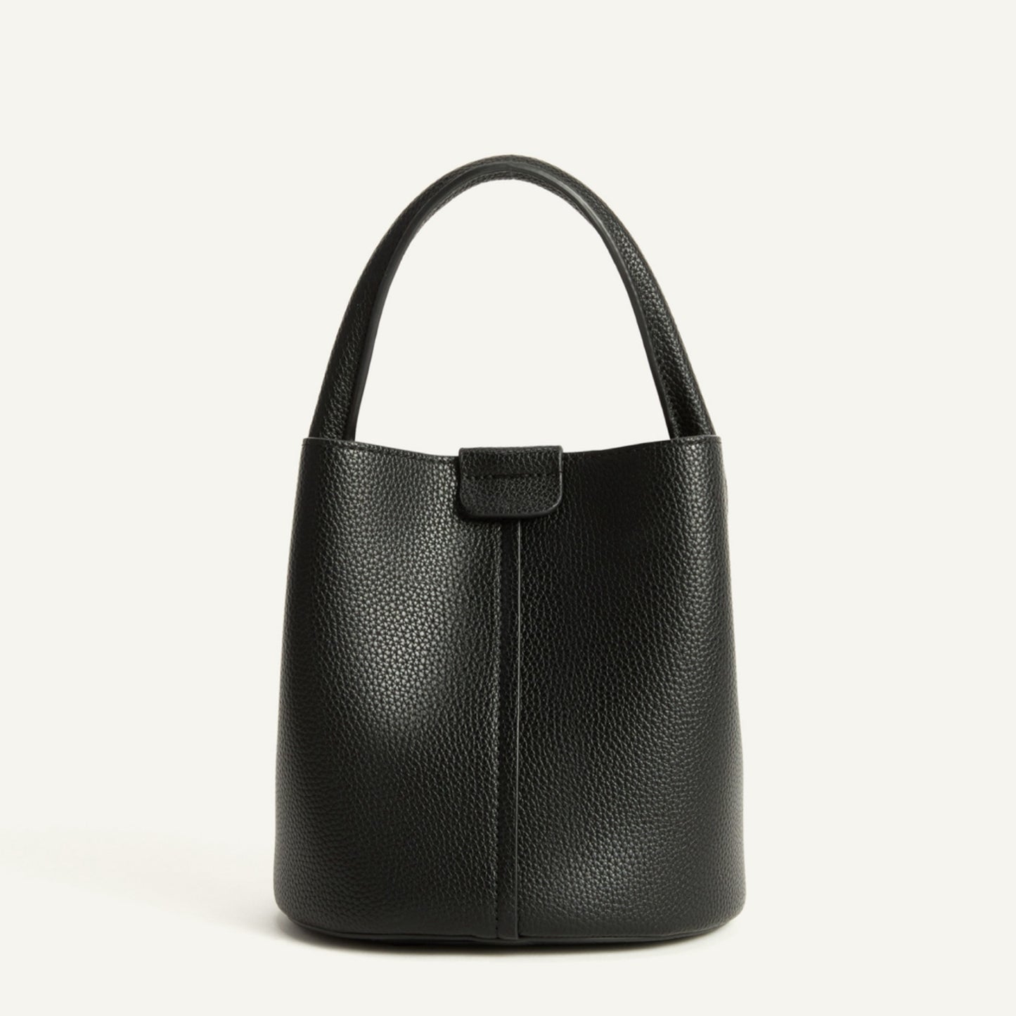 2 in 1 Pebbled Vegan Leather Bucket Bag with Interchangable Straps - Black | Style State