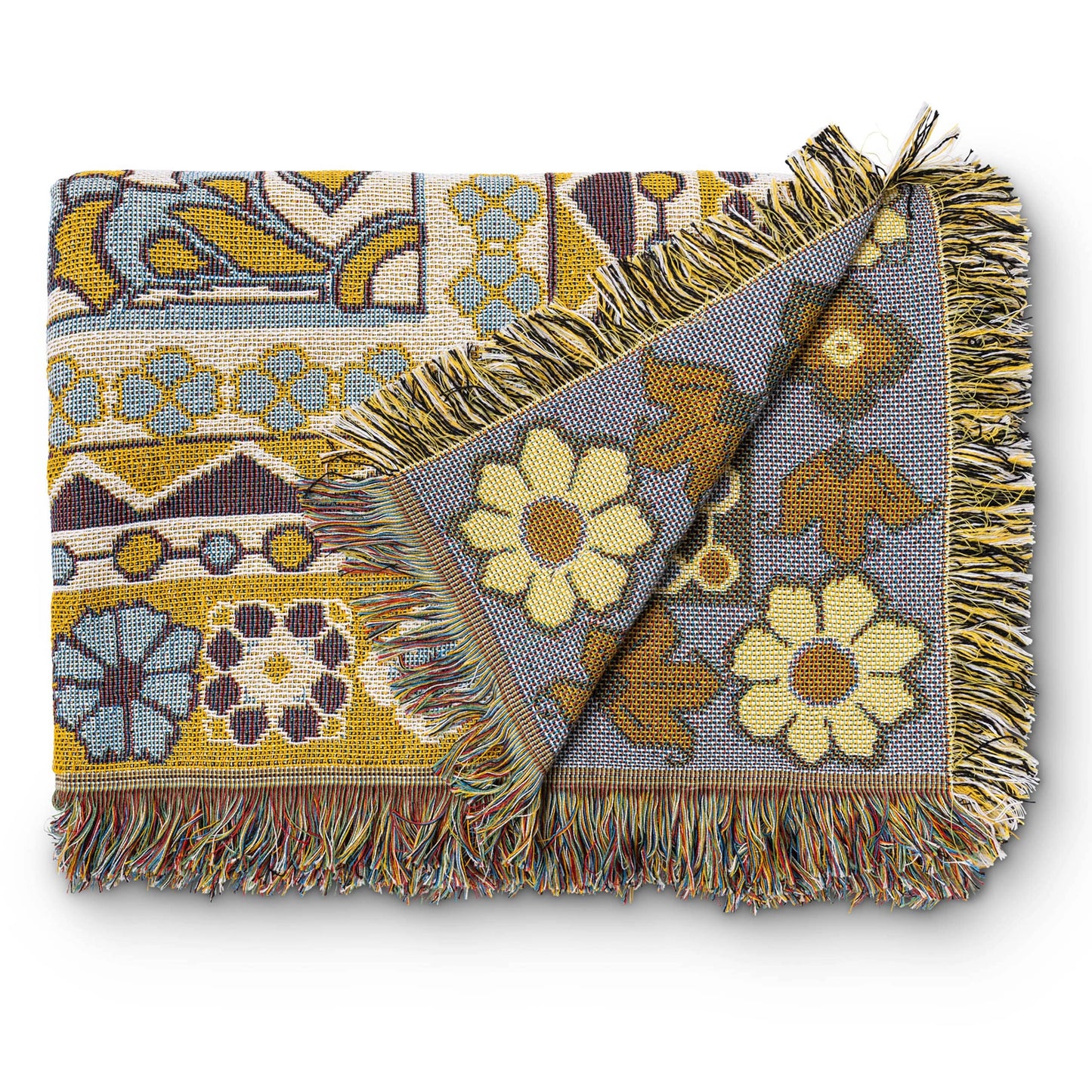 'Every Little Thing' Woven Picnic Rug/Throw: Large 170x200cm | HENDEER