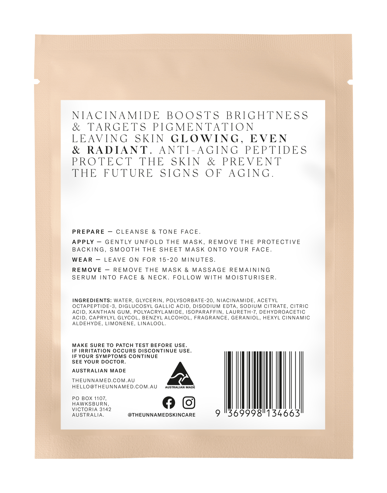 The Unnamed - Brightenting & Anti-Aging Sheet Mask