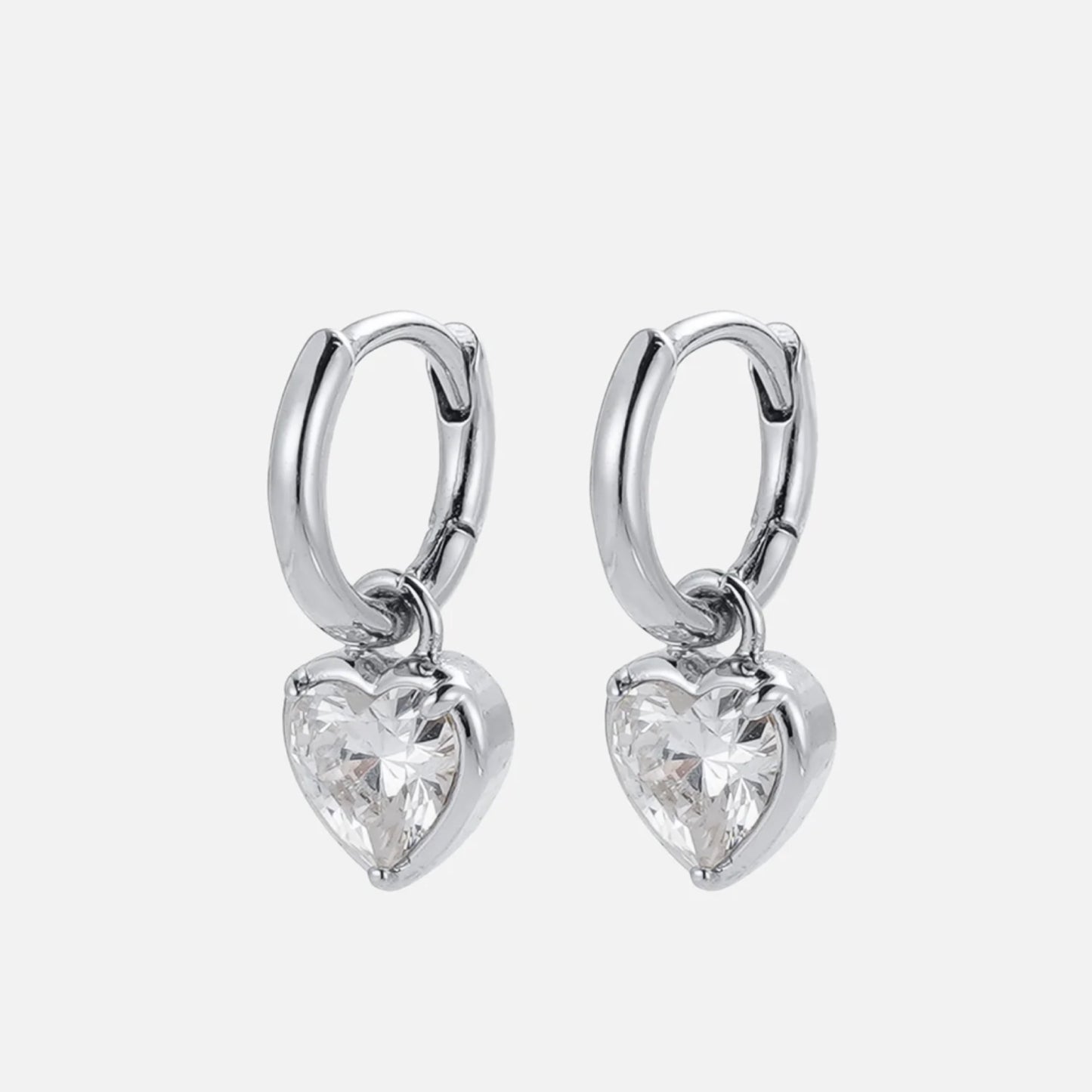 Amor Heart Earrings - Silver
