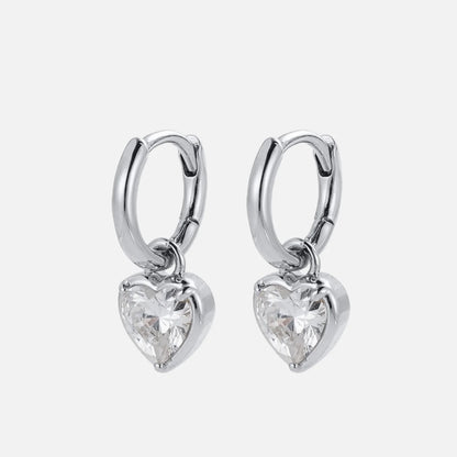 Amor Heart Earrings - Silver