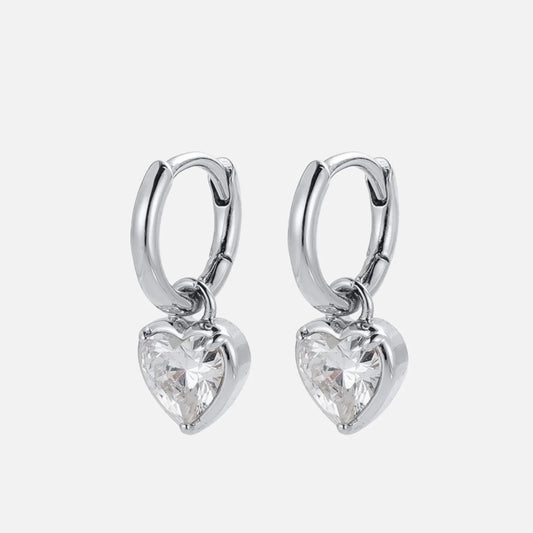Amor Heart Earrings - Silver