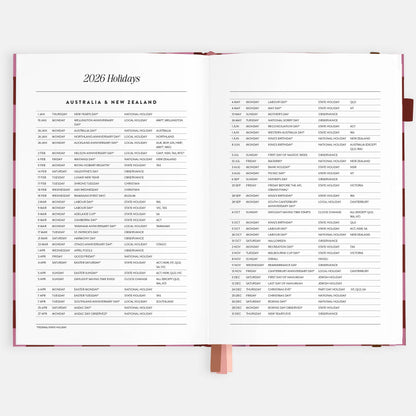 Fox & Fallow - 2026 Cherry Check A5 Horizontal Planner